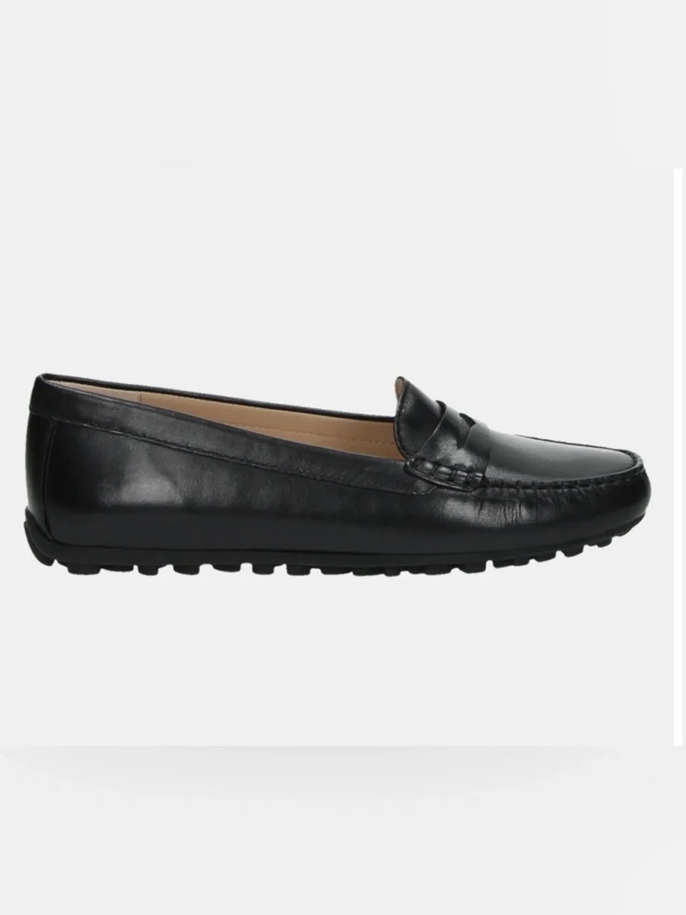 ECCO Classic Driving Shoe Black Leather Penny Loafers - Women 6 NEW W/O TAGS
